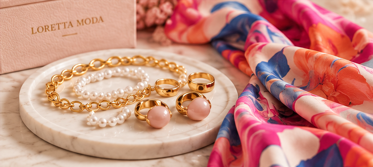 Collar, pendientes y pañuelos